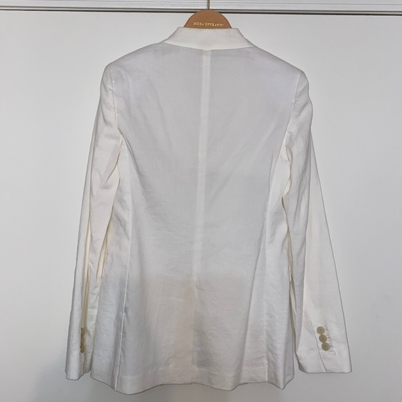 THEORY Classic Blazer Eco White Crunch Wash Size 0 NWT - Picture 6 of 10